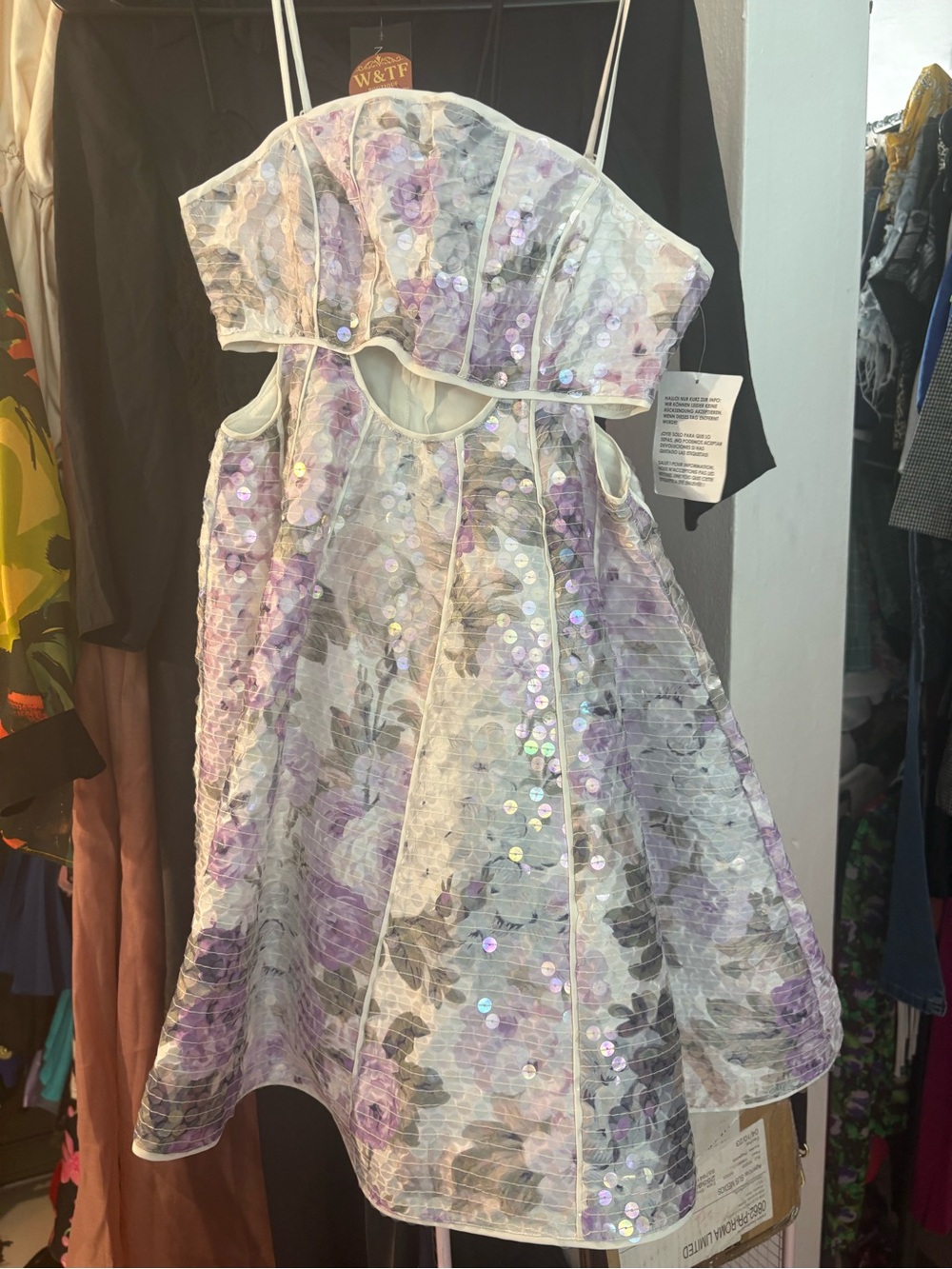 Bundle 2 for $30. NWT Asos Lilac Floral Sequin Mini Dress.